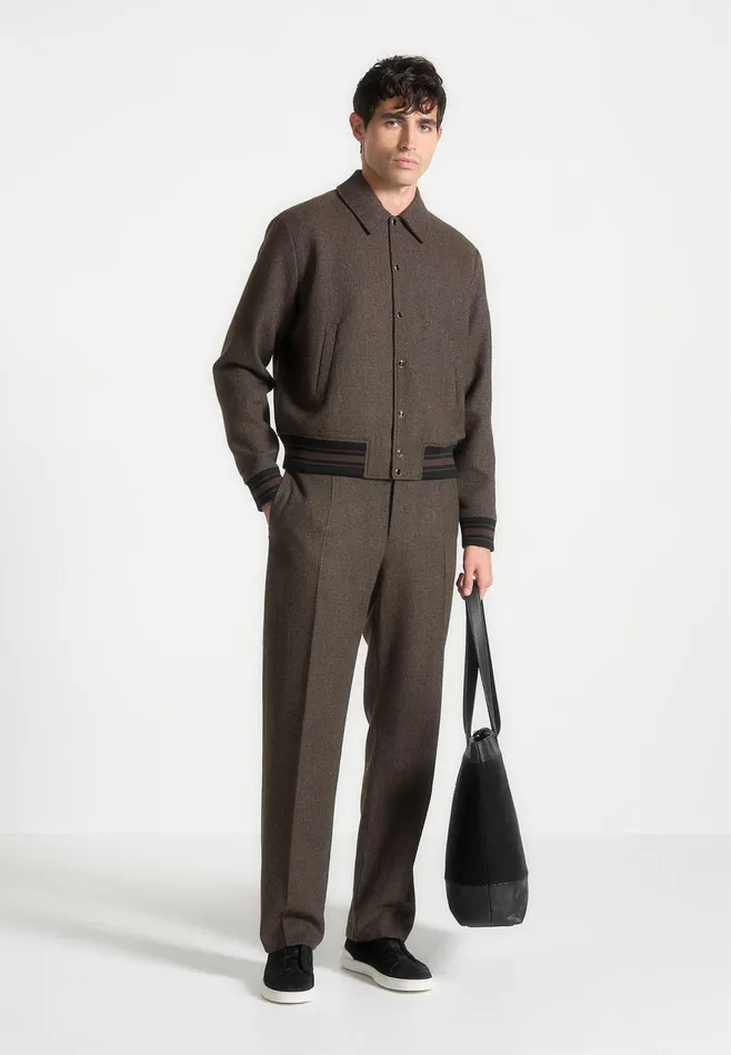 Men Manire De Voir Houndstooth WoolBlend Jacket Brown