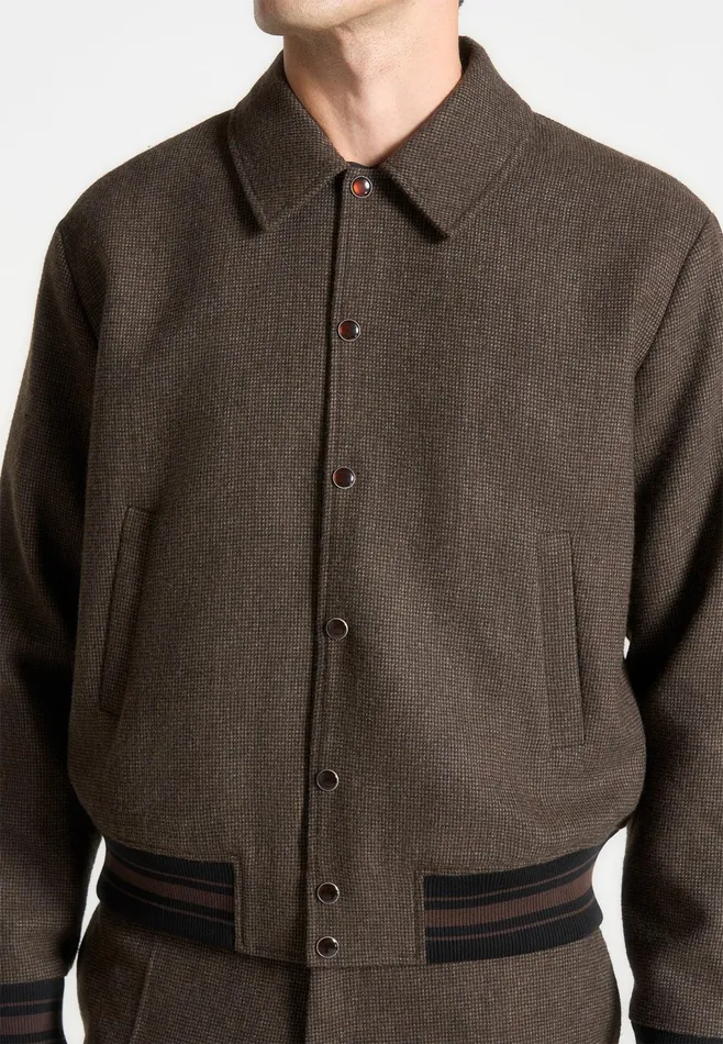 Men Manire De Voir Houndstooth WoolBlend Jacket Brown