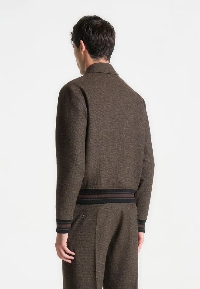 Men Manire De Voir Houndstooth WoolBlend Jacket Brown