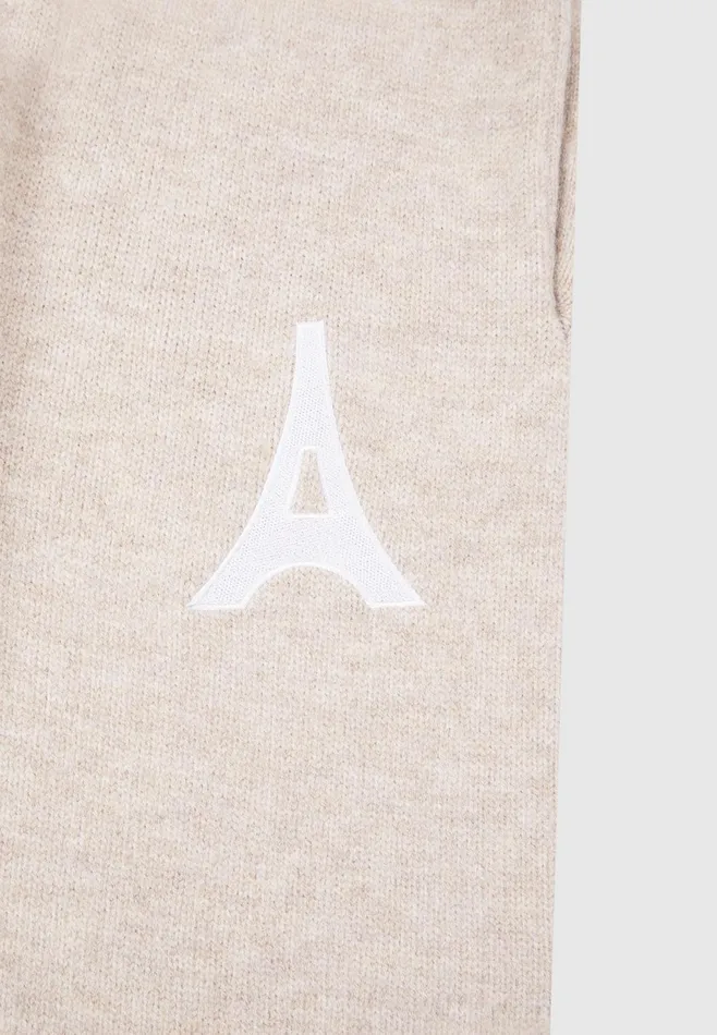 Men Manire De Voir Knitted Relaxed Fit Eiffel Joggers Beige