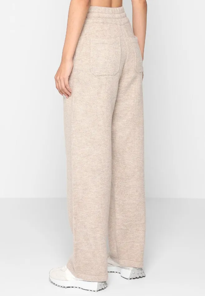 Men Manire De Voir Knitted Relaxed Fit Eiffel Joggers Beige