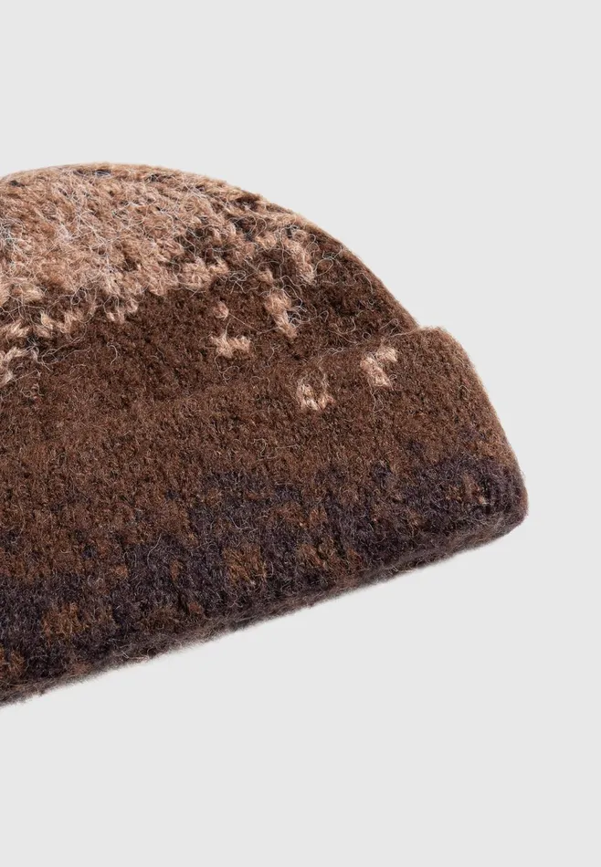 Men Manire De Voir Ombr Knit Beanie Hat Taupe