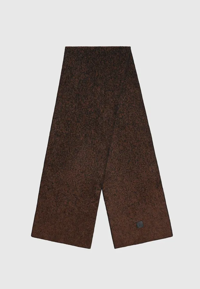 Men Manire De Voir Ombr Wool Knit Reversible Scarf Blackbrown