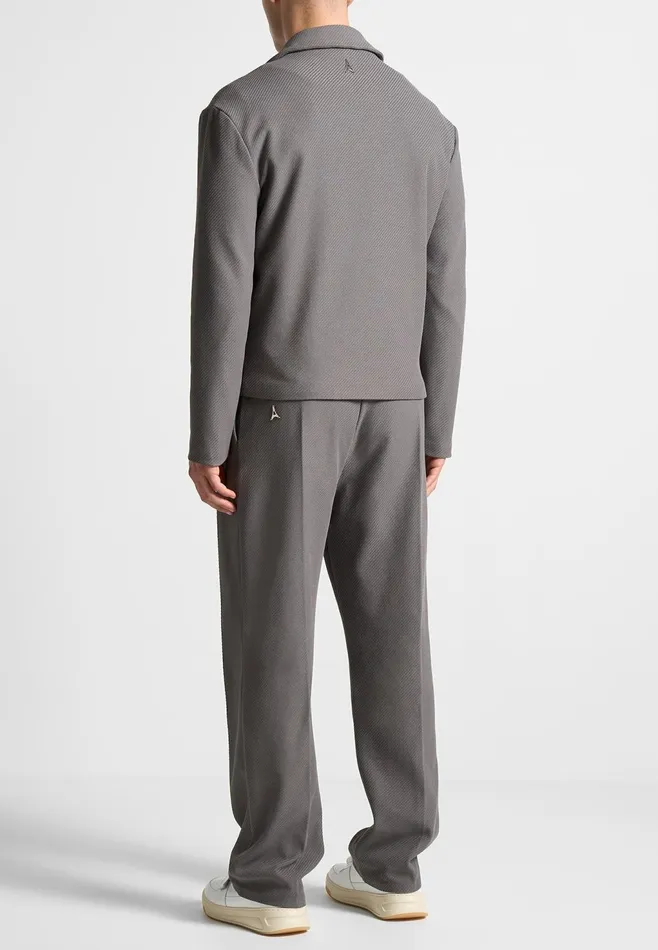 Men Manire De Voir Revere Collar Twill Jacket Grey