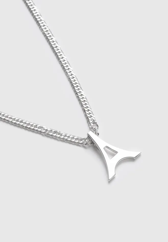 Men Manire De Voir Sterling Silver Eiffel Necklace Silver