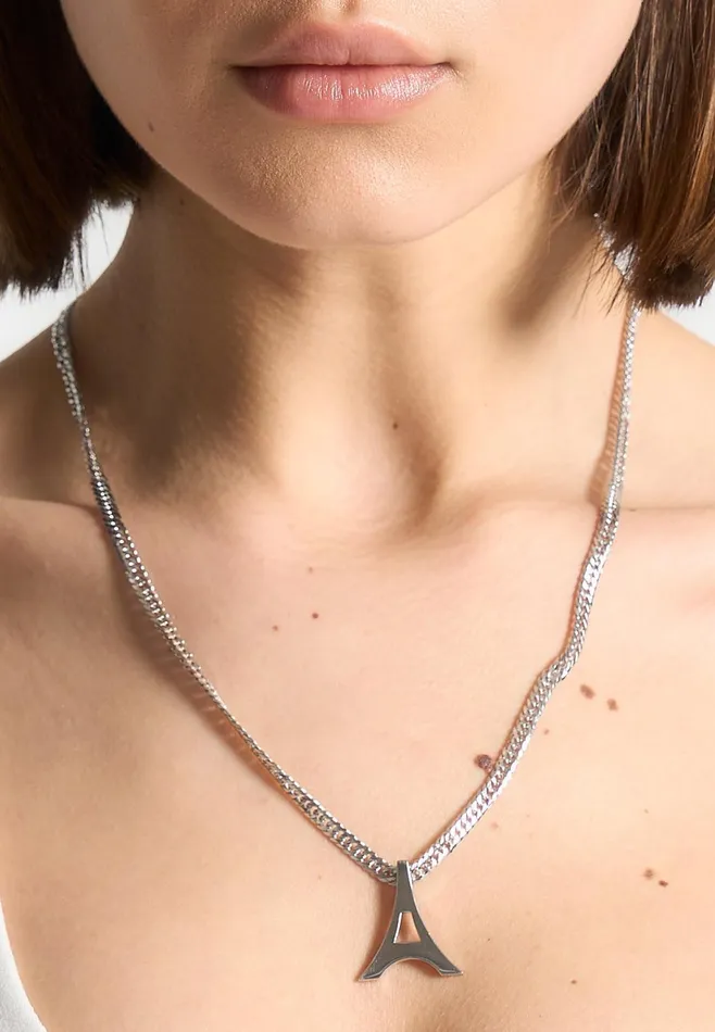 Men Manire De Voir Sterling Silver Eiffel Necklace Silver