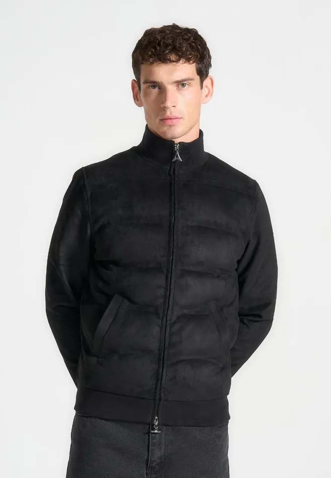 Men Manire De Voir Suede Padded Jacket Black