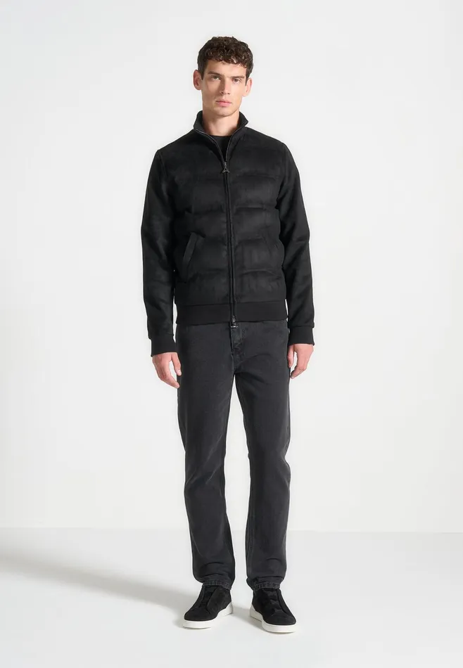 Men Manire De Voir Suede Padded Jacket Black
