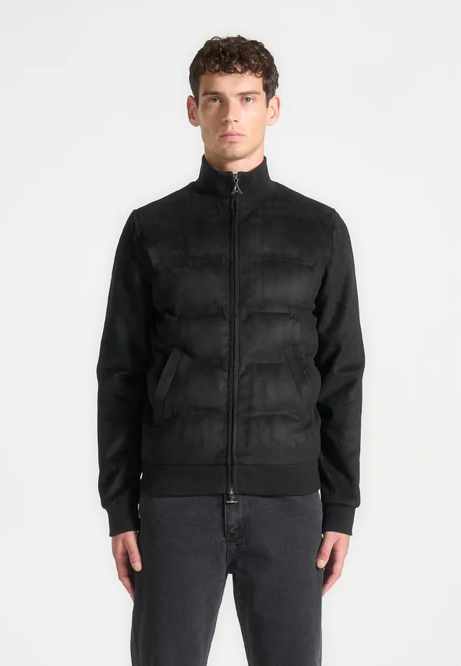Men Manire De Voir Suede Padded Jacket Black