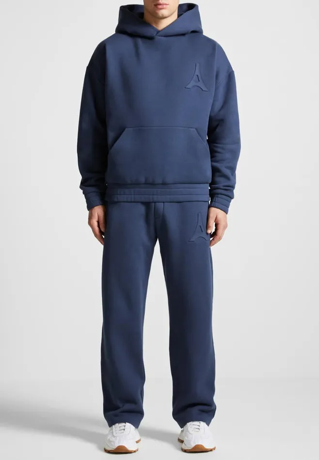 Men Manire De Voir ternel Eiffel Embossed Joggers Airforce Blue