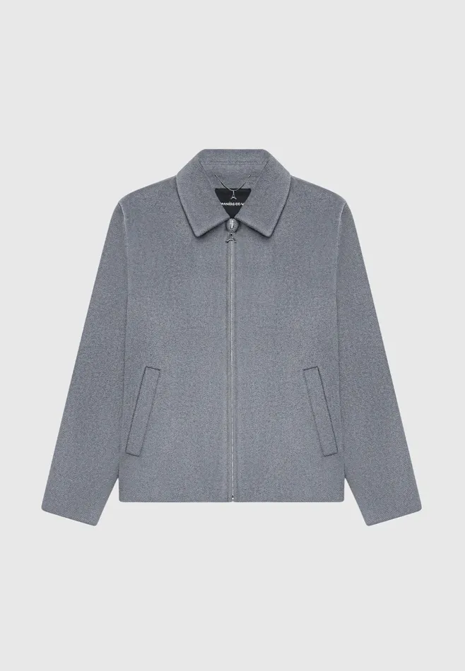 Men Manire De Voir Wool Blend Boxy Jacket Steel Blue
