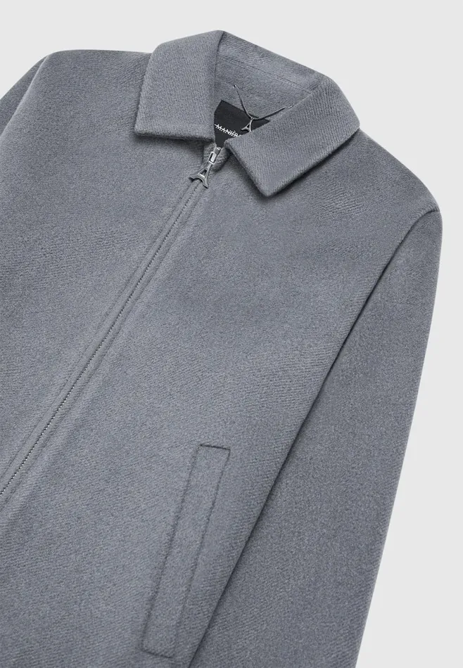 Men Manire De Voir Wool Blend Boxy Jacket Steel Blue