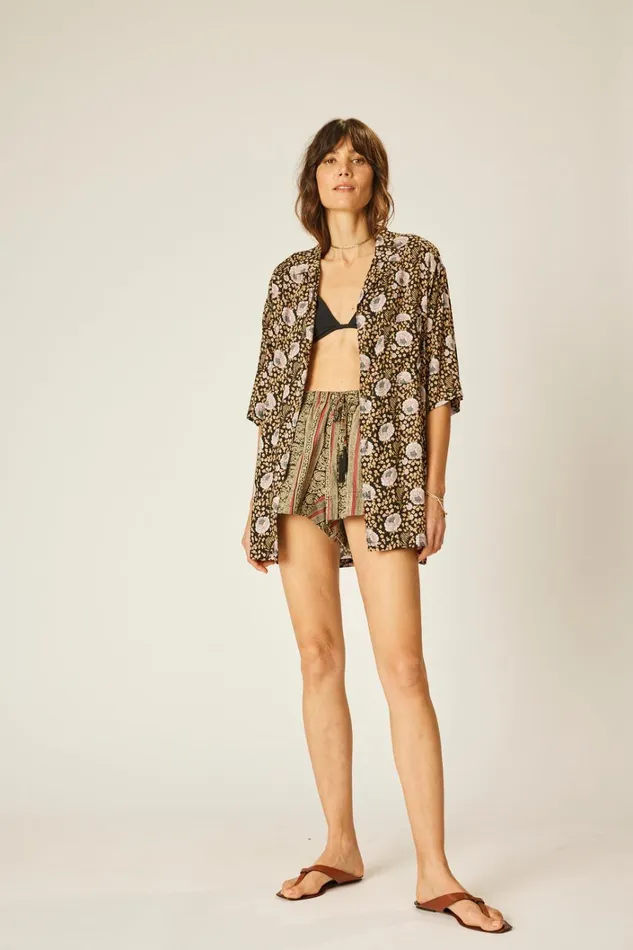 Men Natalie Martin Kevin Shirt Unisex Vintage Flowers Sepia
