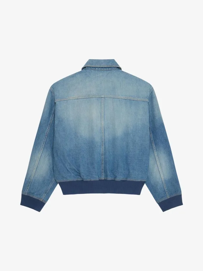 Men Outerwear and Blousons Givenchy Bomber Jacket In Denim Medium Blue Men Outerwear and Blousons Givenchy Bomber Jacket In Denim Medium Blue