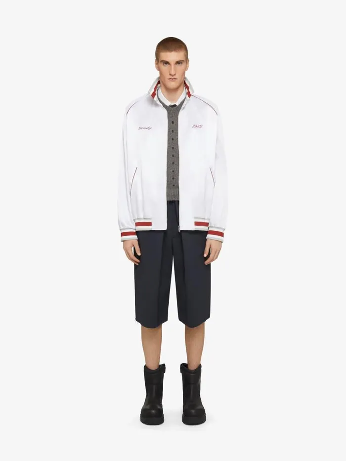Men Outerwear and Blousons Givenchy GIVENCHY 1952 Shiny Bomber Jacket White