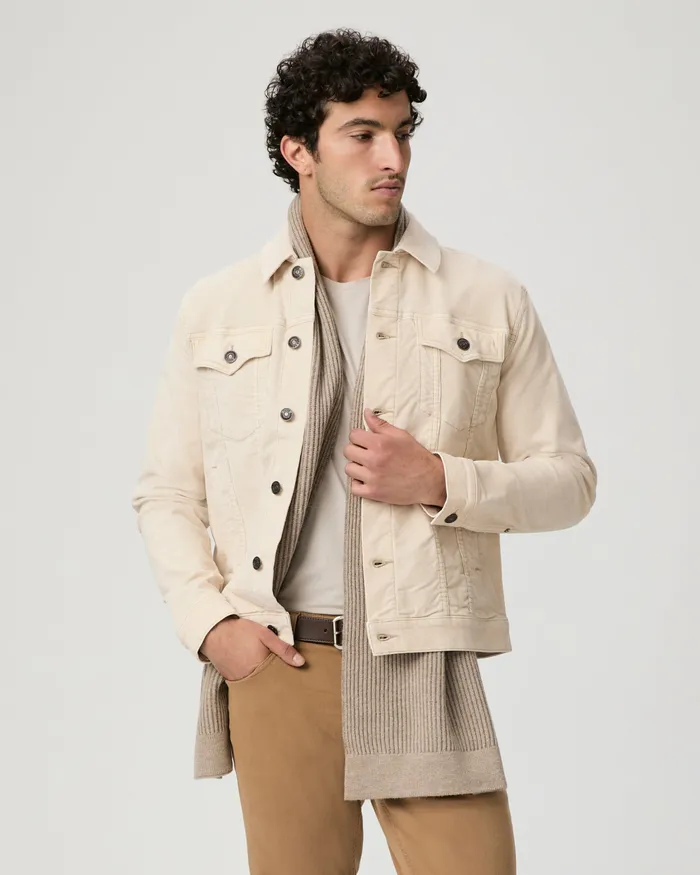 Men PAIGE Lars Jacket 8211 Vintage Pale Khaki Corduroy Jackets and Coats