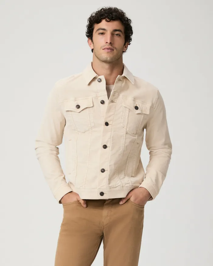 Men PAIGE Lars Jacket 8211 Vintage Pale Khaki Corduroy Jackets and Coats