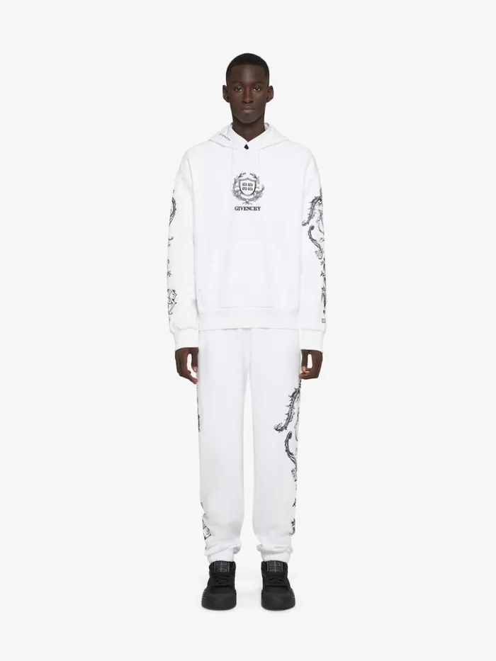 Men Pants and Shorts Givenchy GIVENCHY Crest Jogger Pants In Fleece White