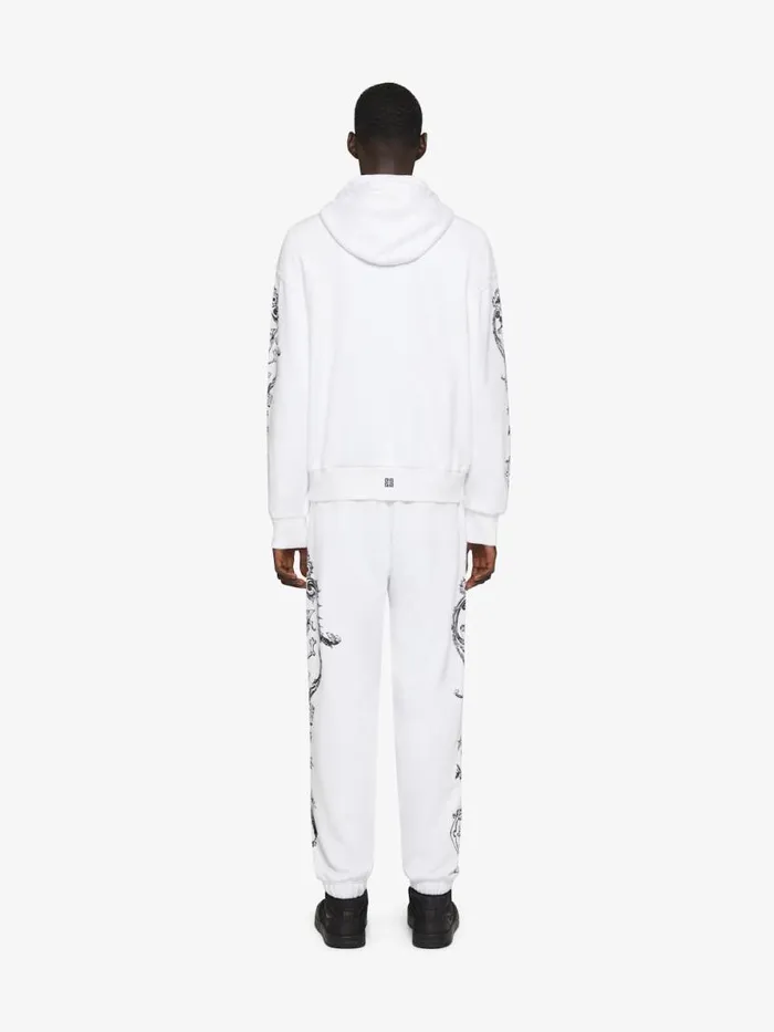 Men Pants and Shorts Givenchy GIVENCHY Crest Jogger Pants In Fleece White