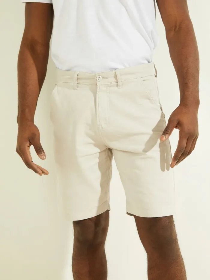 Men Pants and Shorts GUESS Otis Herringbone Chino Shorts Grey Boundary Multi
