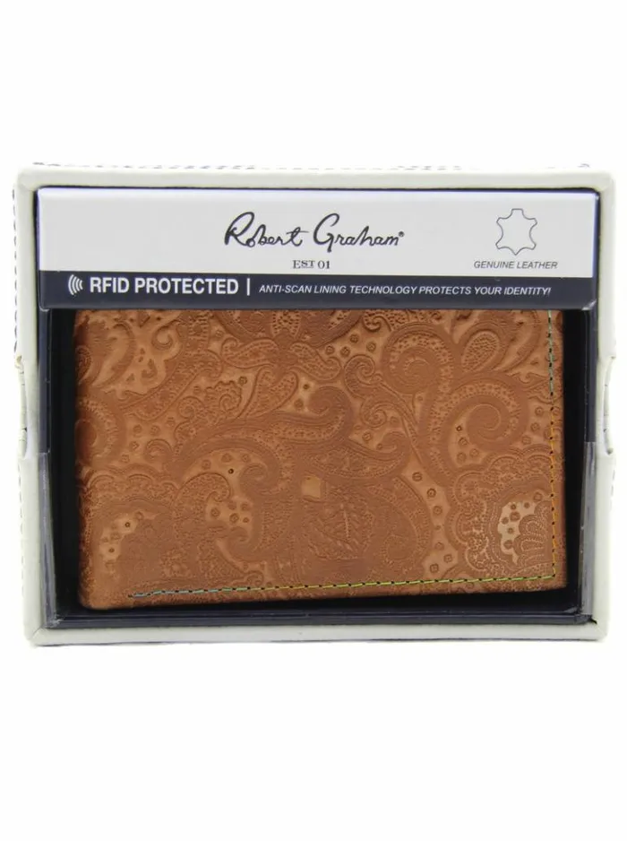 Men Robert Graham Accessories Current Slimfold Wallet Tan