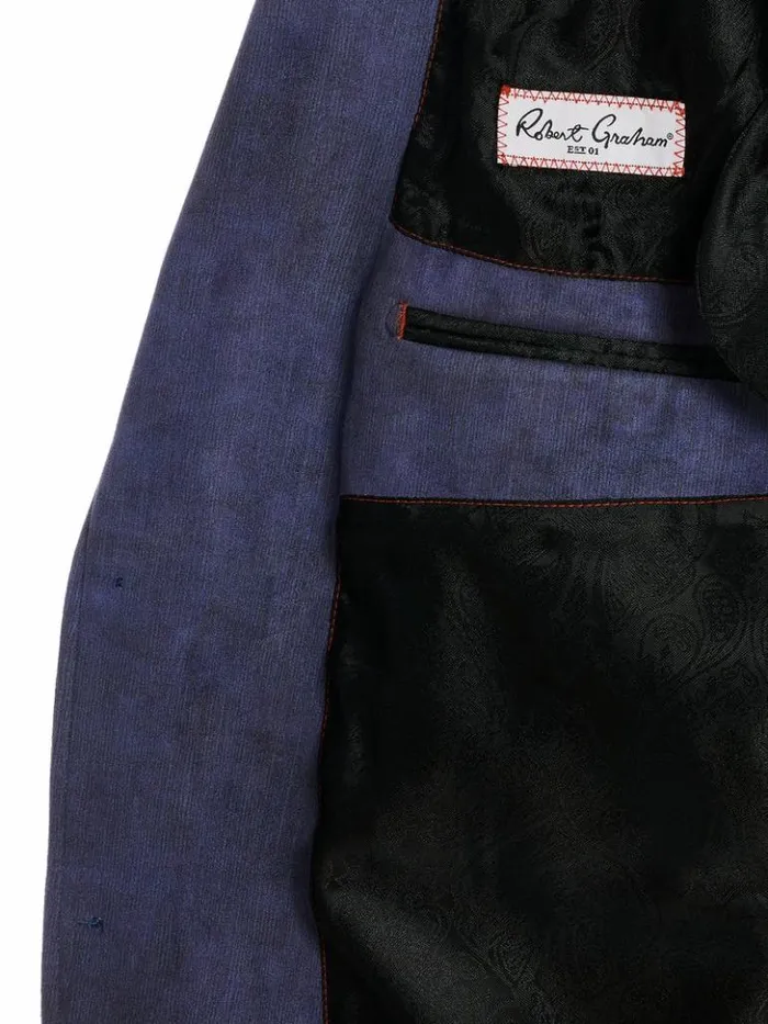 Men Robert Graham Blazers Lubrano Velour Blazer Long Fit Plum