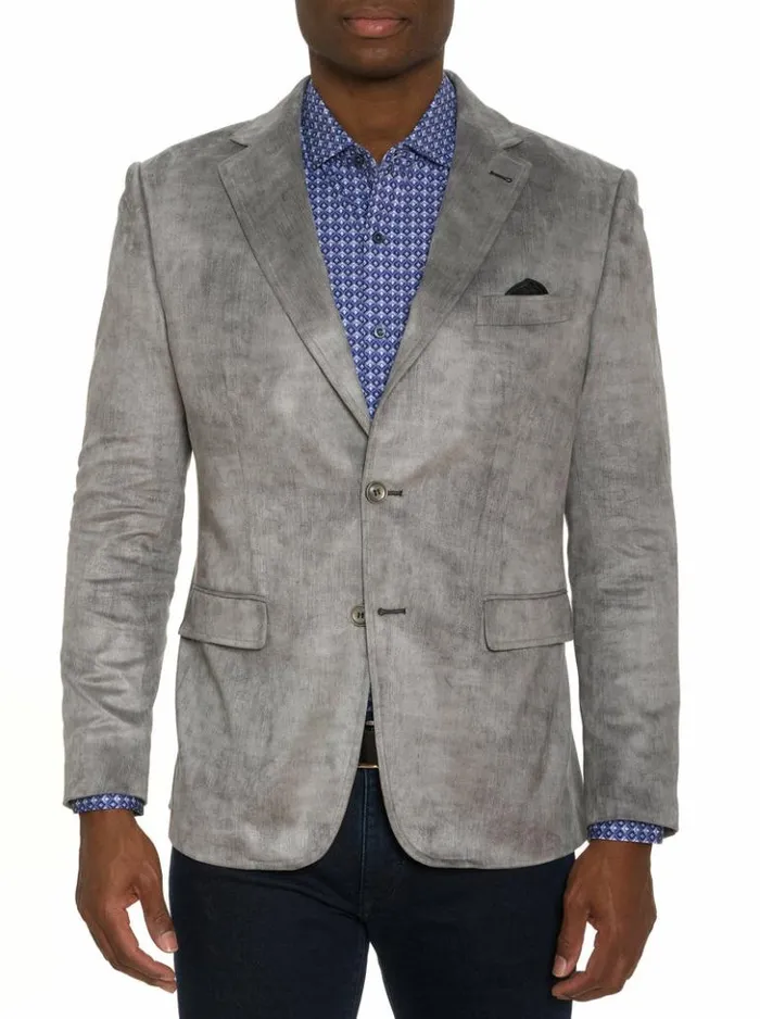 Men Robert Graham Blazers Lubrano Velour Blazer Long Fit Plum