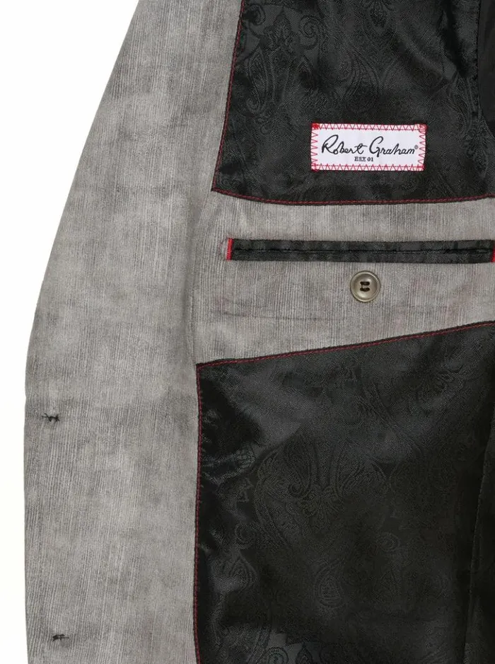 Men Robert Graham Blazers Lubrano Velour Blazer Long Fit Plum