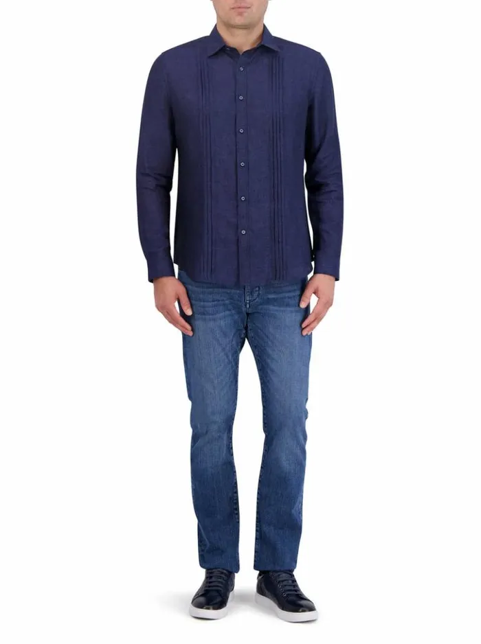 Men Robert Graham Button Down Shirts Baradero Long Sleeve Button Down Shirt Navy