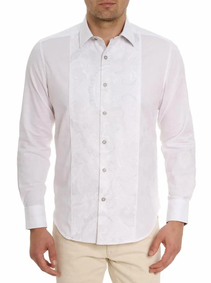 Men Robert Graham Button Down Shirts Clarion Long Sleeve Button Down Shirt White