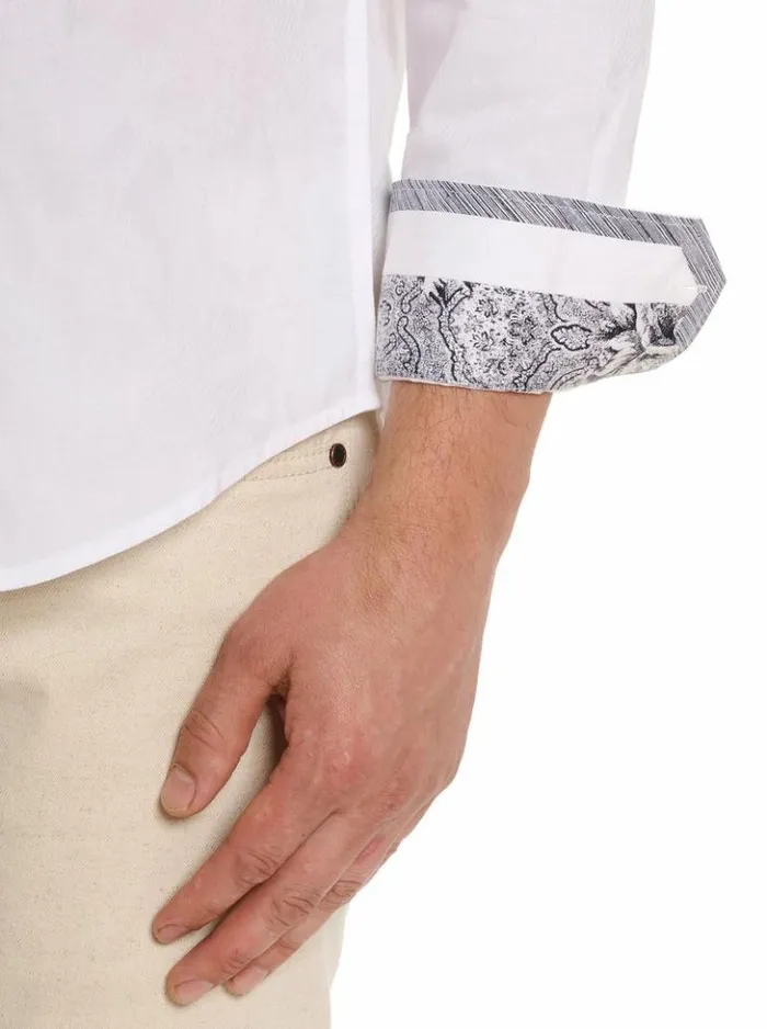 Men Robert Graham Button Down Shirts Clarion Long Sleeve Button Down Shirt White