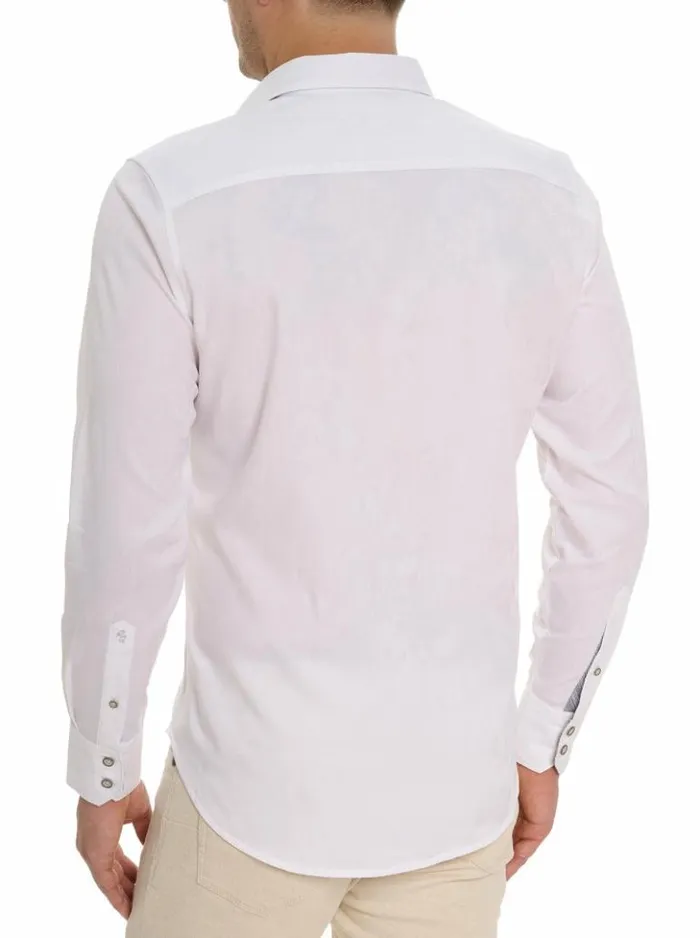 Men Robert Graham Button Down Shirts Clarion Long Sleeve Button Down Shirt White