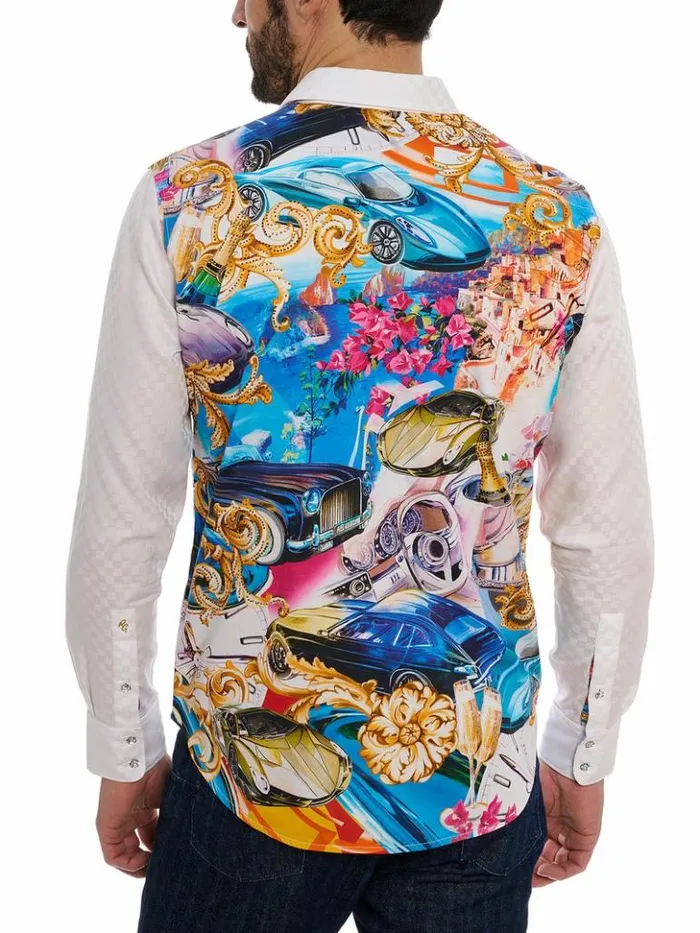 Men Robert Graham Button Down Shirts Limited Edition Behind The Wheel Long Sleeve Button Down Shirt Classic