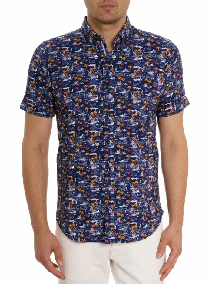 Men Robert Graham Button Down Shirts Lyndon Motion Short Sleeve Knit Shirt Multi Men Robert Graham Button Down Shirts Lyndon Motion Short Sleeve Knit Shirt Multi
