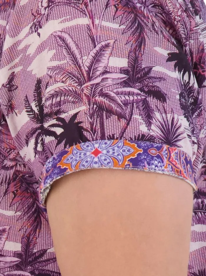 Men Robert Graham Button Down Shirts Makara Short Sleeve Button Down Shirt Lilac