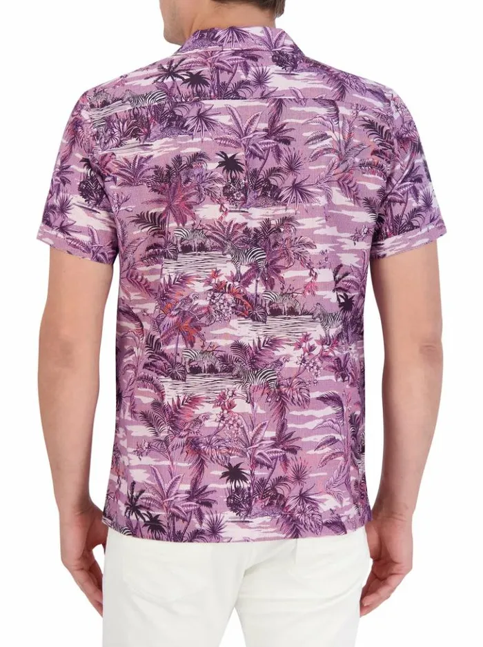 Men Robert Graham Button Down Shirts Makara Short Sleeve Button Down Shirt Lilac