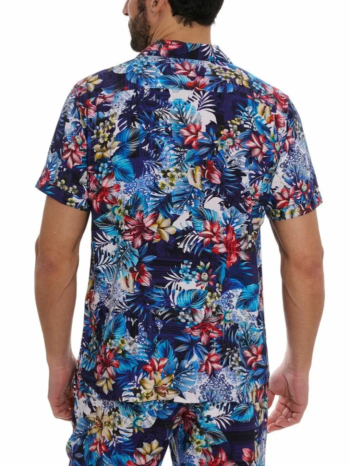 Men Robert Graham Button Down Shirts Merrick Short Sleeve Button Down Shirt Multi