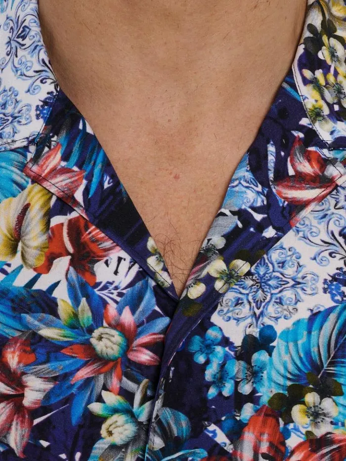 Men Robert Graham Button Down Shirts Merrick Short Sleeve Button Down Shirt Multi