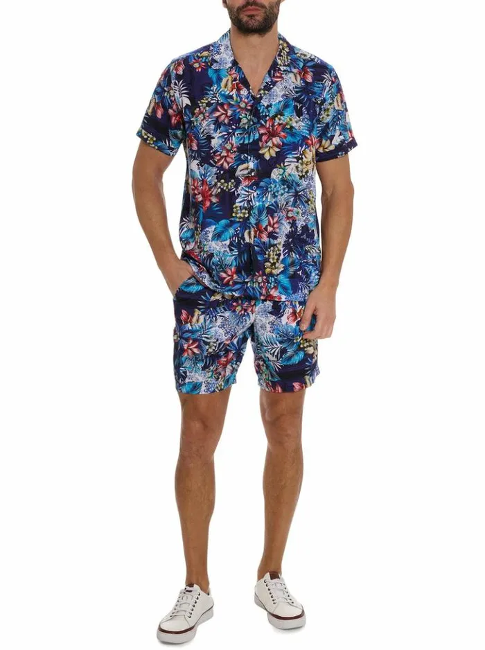 Men Robert Graham Button Down Shirts Merrick Short Sleeve Button Down Shirt Multi