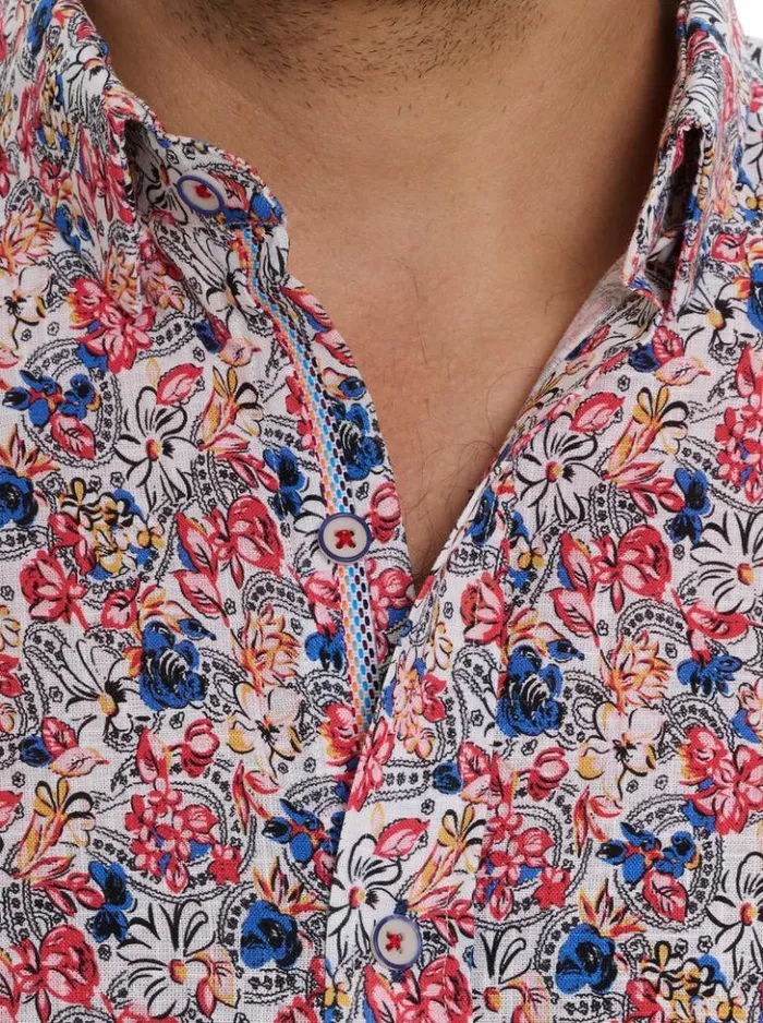 Men Robert Graham Button Down Shirts Padar Short Sleeve Button Down Shirt Multi