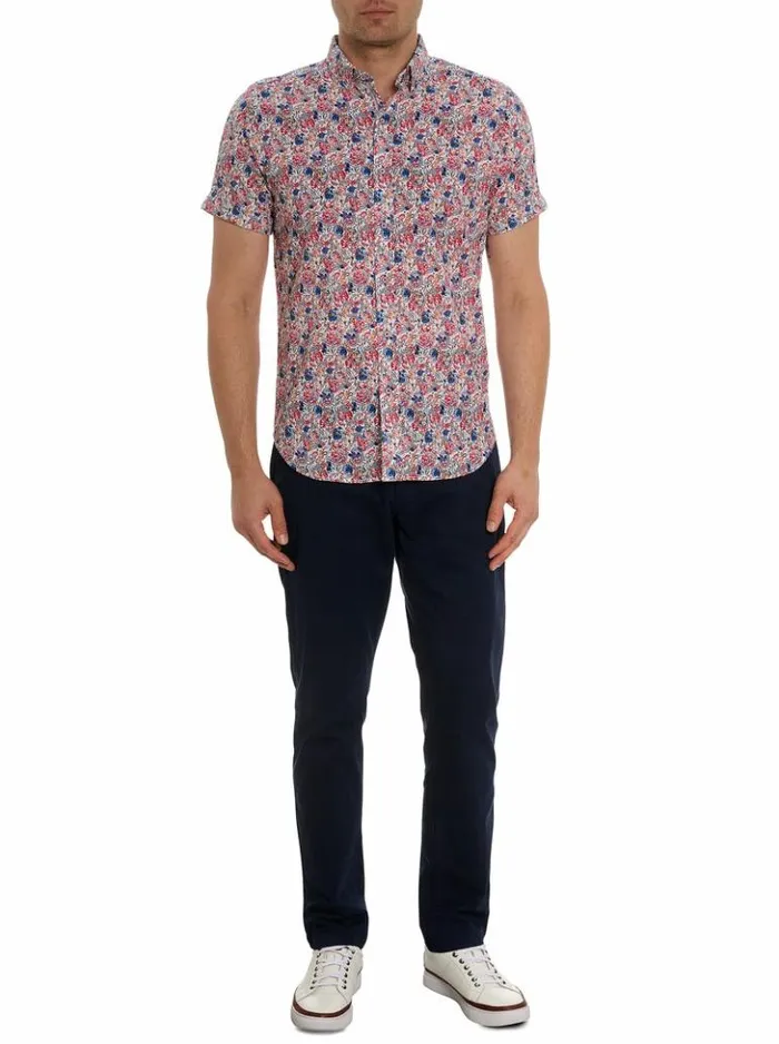 Men Robert Graham Button Down Shirts Padar Short Sleeve Button Down Shirt Multi