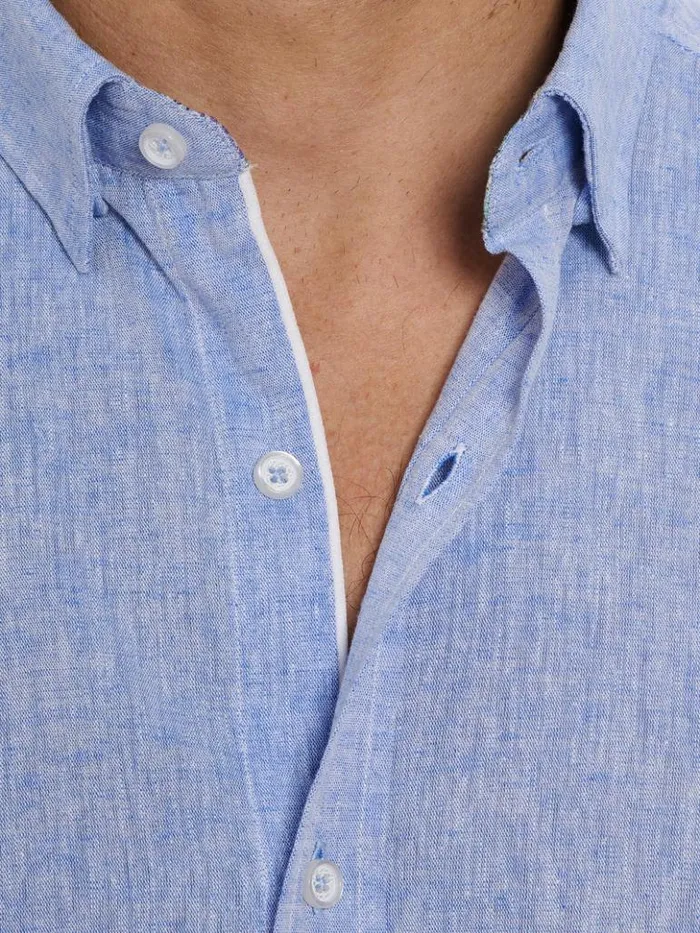 Men Robert Graham Button Down Shirts Palmer Short Sleeve Button Down Shirt Blue