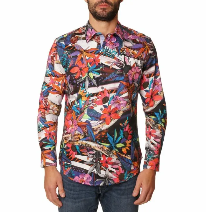 Men Robert Graham Button Down Shirts The Lucerne Long Sleeve Button Down Shirt Multi