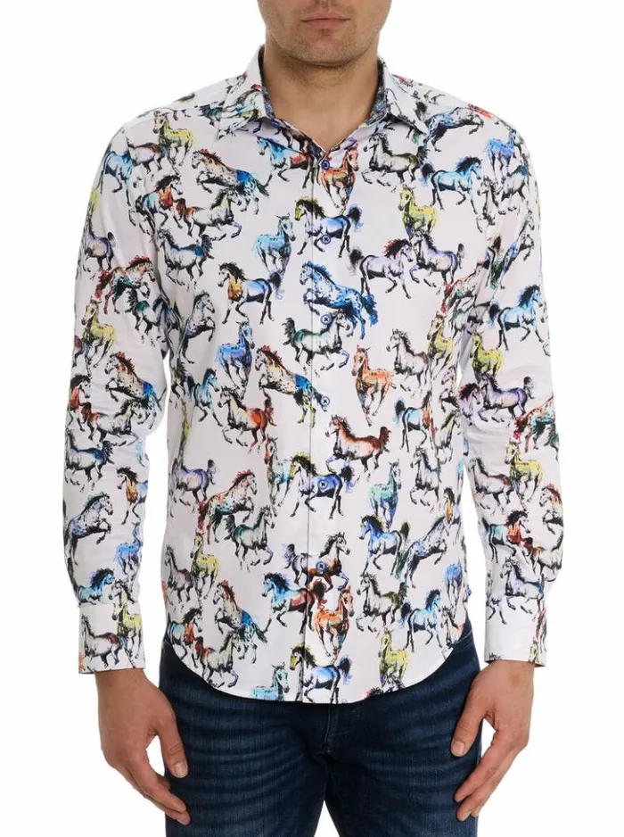 Men Robert Graham Button Down Shirts Thoroughbred Long Sleeve Button Down Shirt Multi