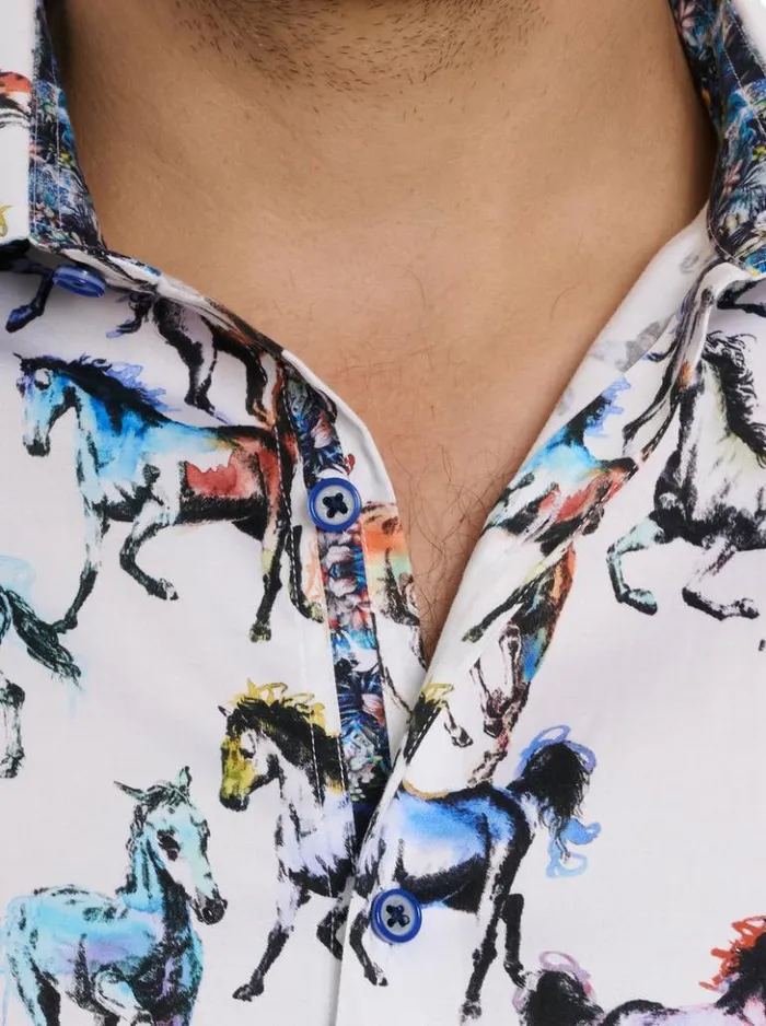 Men Robert Graham Button Down Shirts Thoroughbred Long Sleeve Button Down Shirt Multi