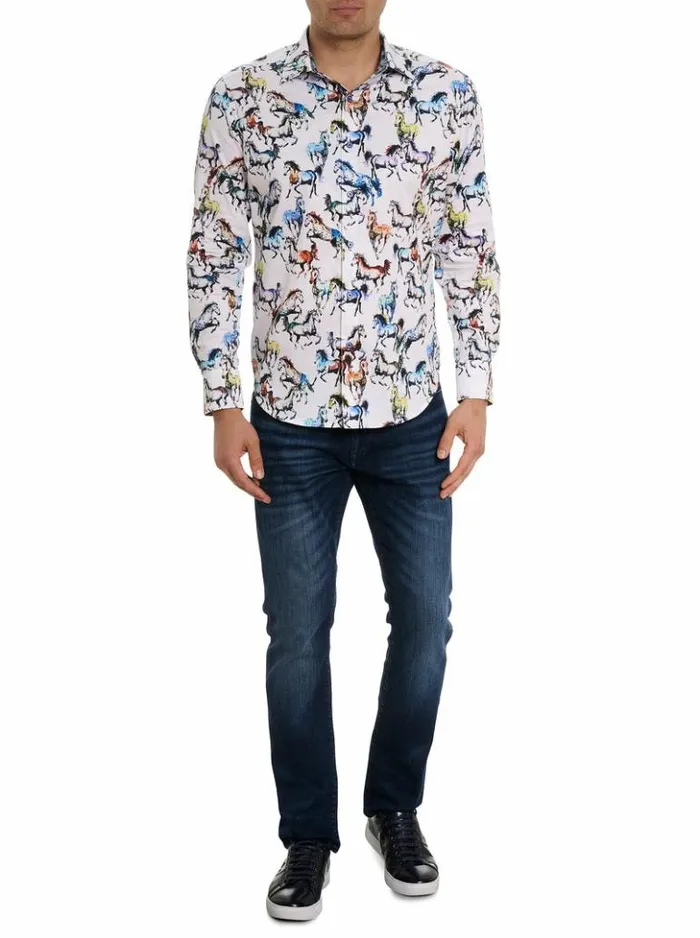 Men Robert Graham Button Down Shirts Thoroughbred Long Sleeve Button Down Shirt Multi