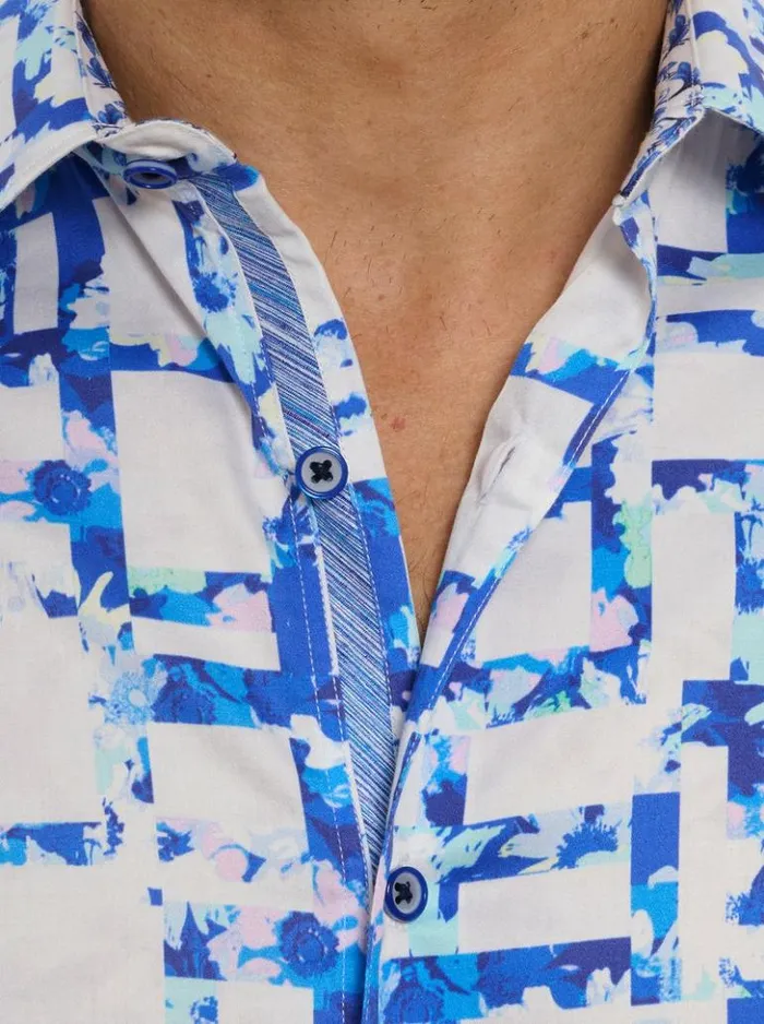 Men Robert Graham Button Down Shirts Triton Long Sleeve Button Down Shirt Tall Blue