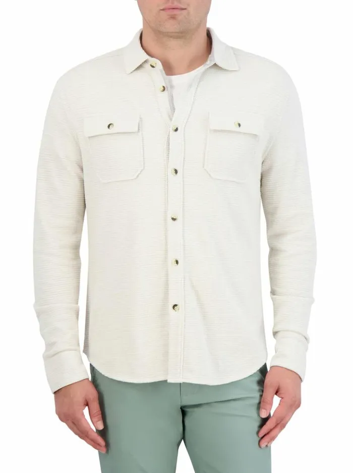 Men Robert Graham Outerwear Brunner Long Sleeve Knit Offwhite