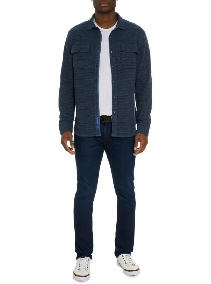Men Robert Graham Outerwear Brunner Long Sleeve Knit Offwhite