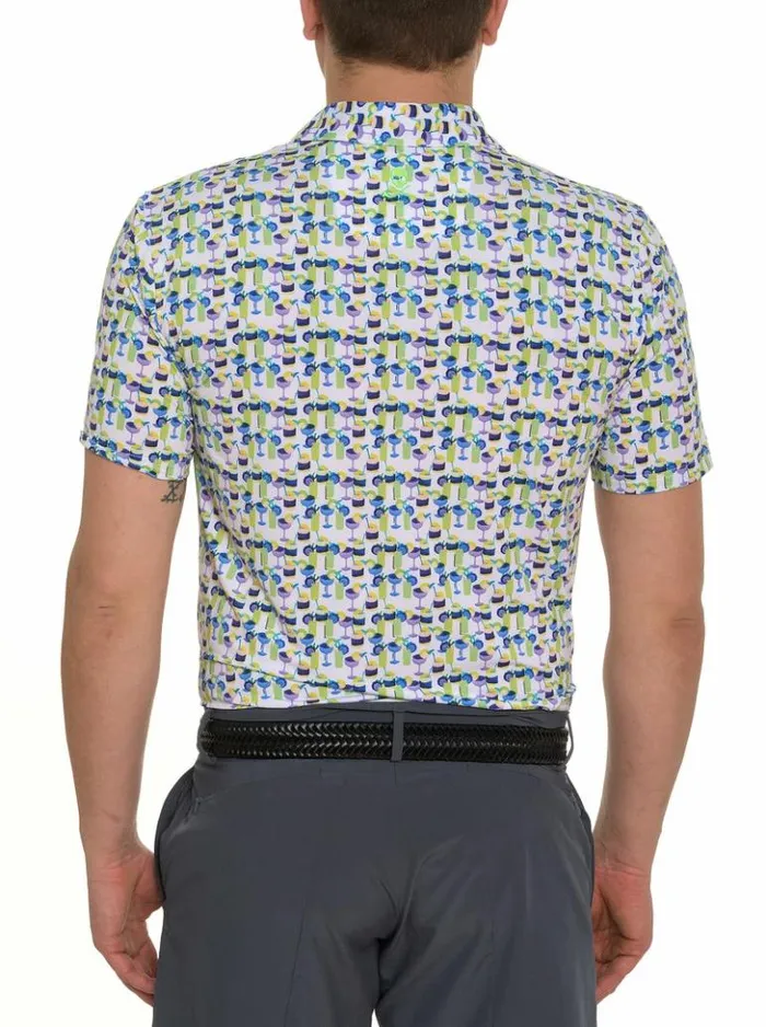 Men Robert Graham Polos and TShirts Cocktail Hour Polo White